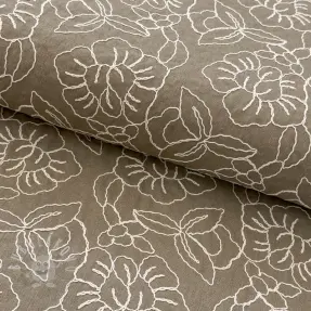 Viskóza s ľanom EMBROIDERY Latizia sand