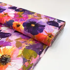 Viskóza SATIN Tamara purple digital print