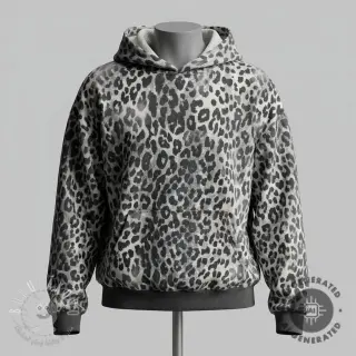 Teplákovina počesaná Animal skin grey digital print