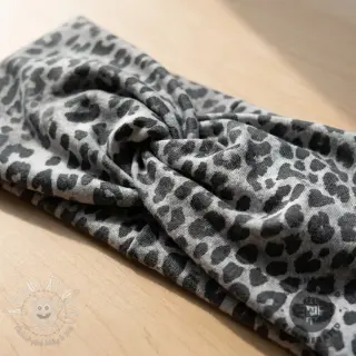 Teplákovina počesaná Animal skin grey digital print