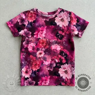 Úplet Flowers Junie pink digital print