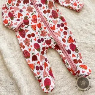 Úplet Juicy fruits white digital print