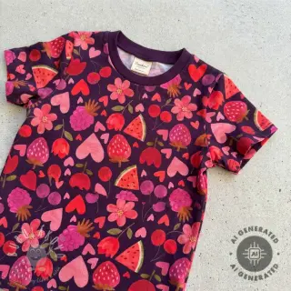 Úplet Juicy fruits purple digital print