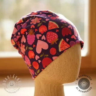 Úplet Juicy fruits purple digital print