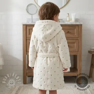 Sherpa SOFT EMBROIDERY Dots silver gold