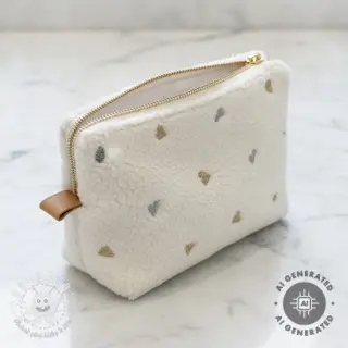 Sherpa SOFT EMBROIDERY Hearts silver gold