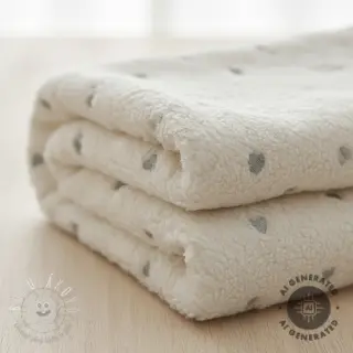 Sherpa SOFT EMBROIDERY Hearts silver