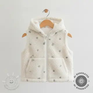 Sherpa SOFT EMBROIDERY Hearts silver