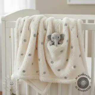 Sherpa SOFT EMBROIDERY Dots silver