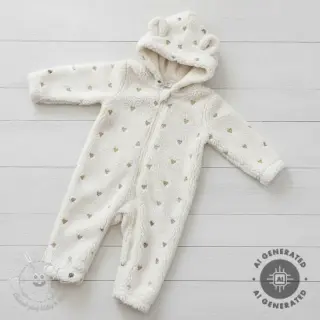 Sherpa SOFT EMBROIDERY Hearts silver gold