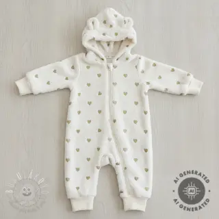 Sherpa SOFT EMBROIDERY Hearts gold