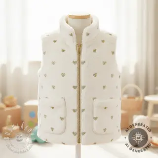 Sherpa SOFT EMBROIDERY Hearts gold