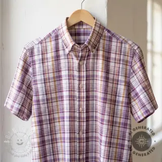 Viskóza s ľanom YARN DYED Checks Old fashion cyclaam