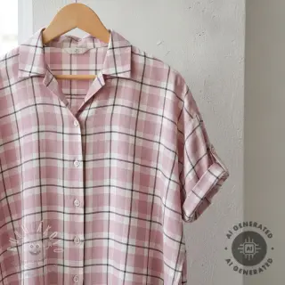 Viskóza s ľanom YARN DYED Checks Marion old rose