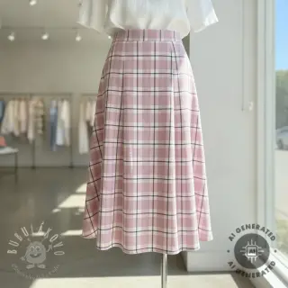 Viskóza s ľanom YARN DYED Checks Marion old rose