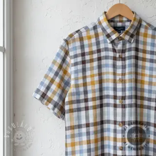 Viskóza s ľanom YARN DYED Checks brown
