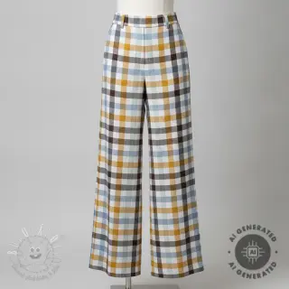 Viskóza s ľanom YARN DYED Checks brown