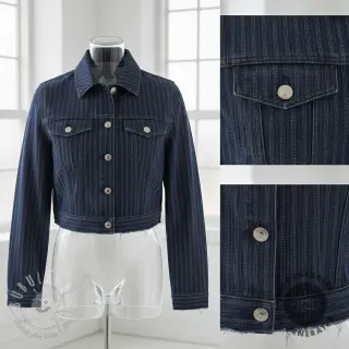 JEANS DENIM JACQUARD Stripes indigo