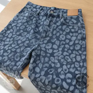 JEANS DENIM VELVET JACQUARD Animal skin jeans