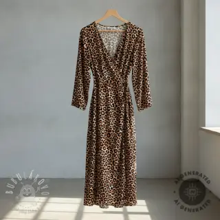 Viskóza RADIANCE Panthera brown digital print