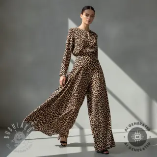 Viskóza RADIANCE Panthera brown digital print