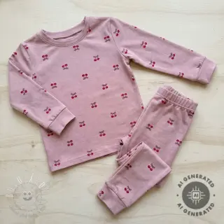 Bavlnená látka FLANNEL Cherries mauve
