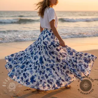 Viskóza RADIANCE Galia blue digital print