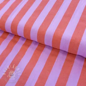 Bavlnená látka YARN DYED NOVA Stripe lavender orange