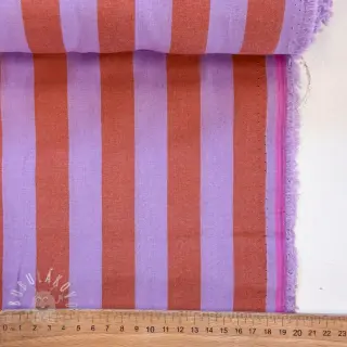 Bavlnená látka YARN DYED NOVA Stripe lavender orange