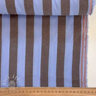 Bavlnená látka YARN DYED NOVA Stripe blue brown