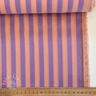Bavlnená látka YARN DYED BIG Stripes peach