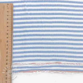 Dvojitá gázovina/mušelín YARN DYED Summer stripe blue
