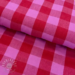 Bavlnená látka YARN DYED SONJA Checks red fuchsia