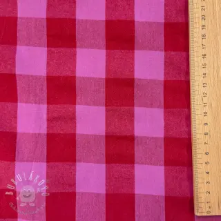 Bavlnená látka YARN DYED SONJA Checks red fuchsia