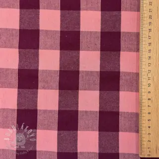 Bavlnená látka YARN DYED SONJA Checks aubergine