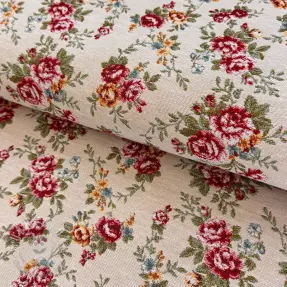 Dekoračná látka jacquard Nina blanc rouge