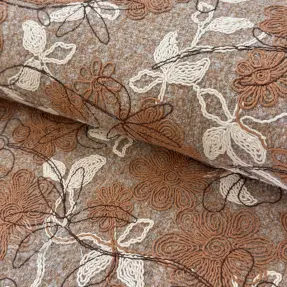 Kabátovina WOOLY EMBROIDERY Petra beige
