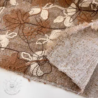 Kabátovina WOOLY EMBROIDERY Petra beige