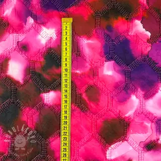 Prešívaná látka Aquarel nature gradini pink