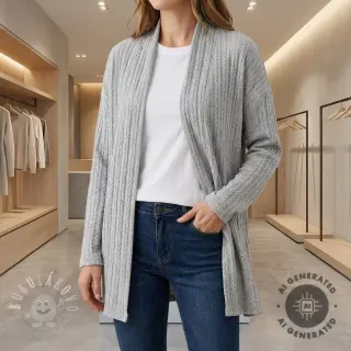 Pletenina LIGHT ANGORA CABLY grey