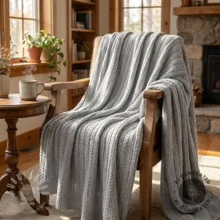 Pletenina LIGHT ANGORA CABLY grey