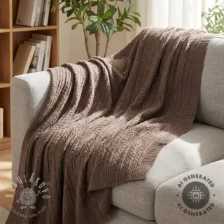 Pletenina LIGHT ANGORA CABLY brown