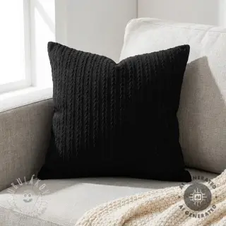 Pletenina LIGHT ANGORA CABLY black