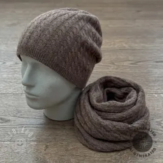 Pletenina LIGHT ANGORA CABLY brown