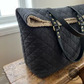 Prešívaná látka DENIM black