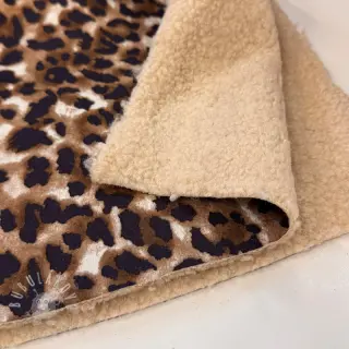 Kabátovina TEDDY SUEDE Panther LEO cognac