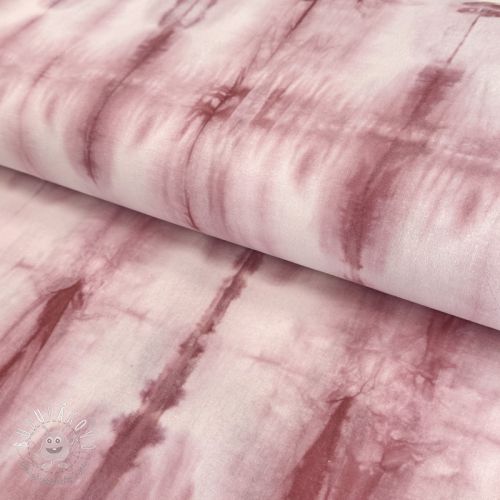Bavlnená látka HAND TIE DYE dark old pink