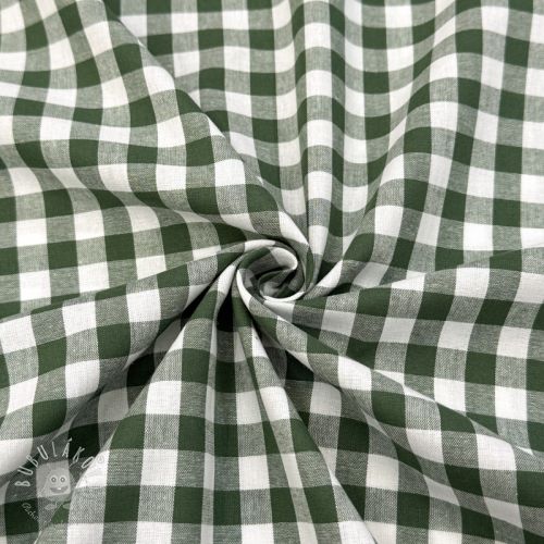 Bavlnená látka Check dark green