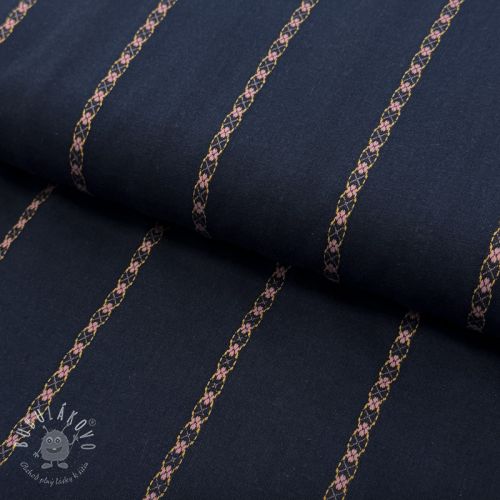 Bavlnená látka JACQUARD DOBBY navy