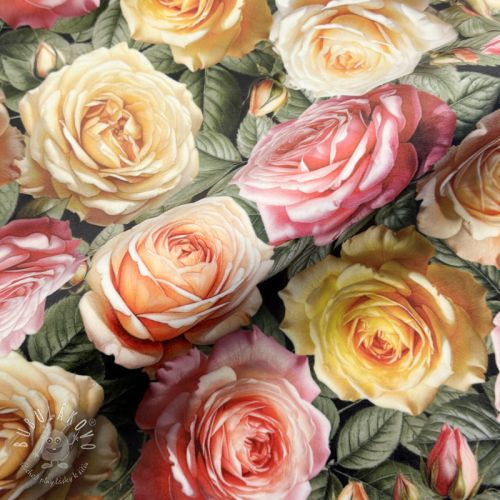 Dekoračná látka VELVET Romantic Rose Charm